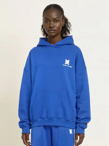 Karo Kauer Oversized Mikina S Kapucí modrá bílá