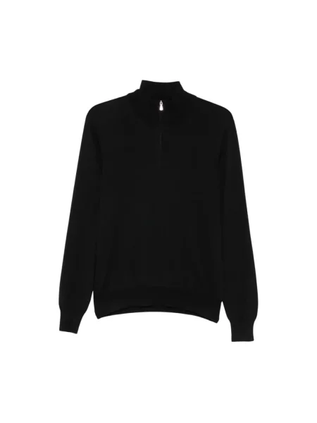 Sweter z golfem Tagliatore wełniany czarny