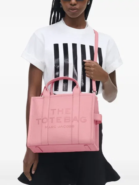 Iš natūralios odos odinė rankinė Marc Jacobs rožinė