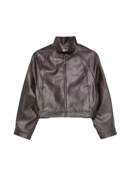 Kurtka skórzana Low Classic ze stójką klasyczna brązowa