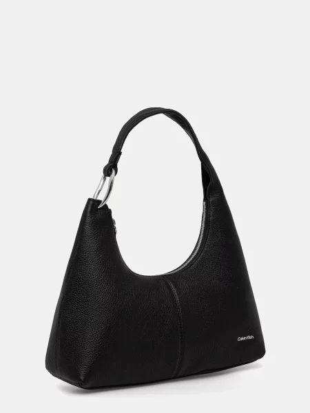Kabelka Calvin Klein Slouchy Leather Shoulder Bag čierna