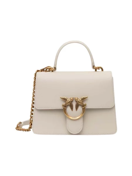 Torebka crossbody Pinko skórzana beżowa