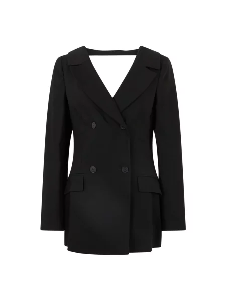 Lniana marynarka Alberta Ferretti czarna