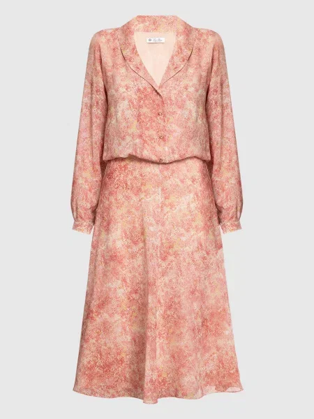 Сукня-сорочка Alexandra із шовку в квітковий принт Loro Piana рожева
