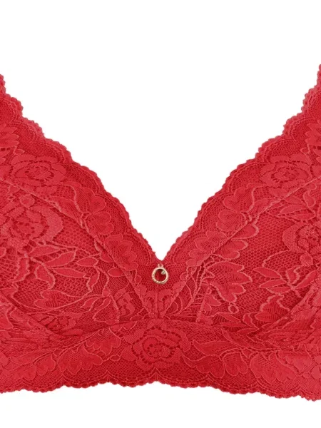 Sutien Aubade cu model floral din dantelă roșu