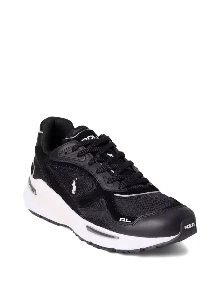 Dzianinowe haftowane sneakersy Polo Ralph Lauren garniturowe niebieskie