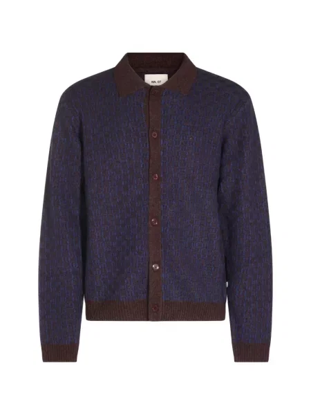 Cardigan Nn07 în carouri violet