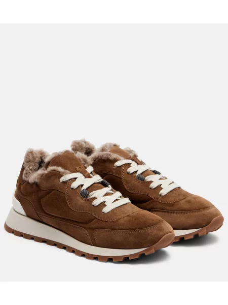 Semišové tenisky Brunello Cucinelli béžové