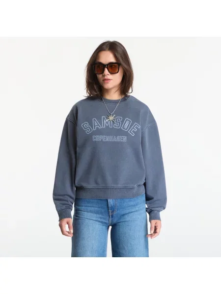 Φούτερ Samsøe Samsøe Savan Sweat Ombre Blue Pigment S λευκό