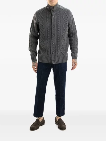 Cardigan Barba tricotate gri