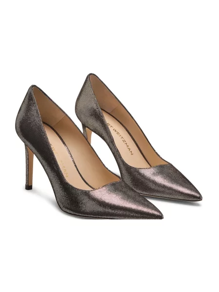 Czółenka Stuart Weitzman skórzana szara
