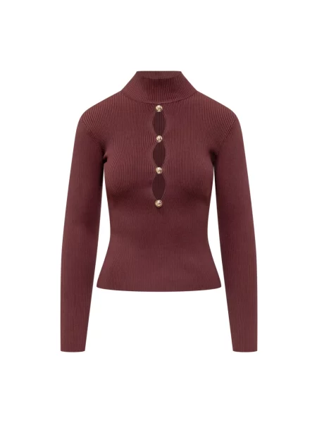 Dzianinowy sweter Self-portrait czerwony