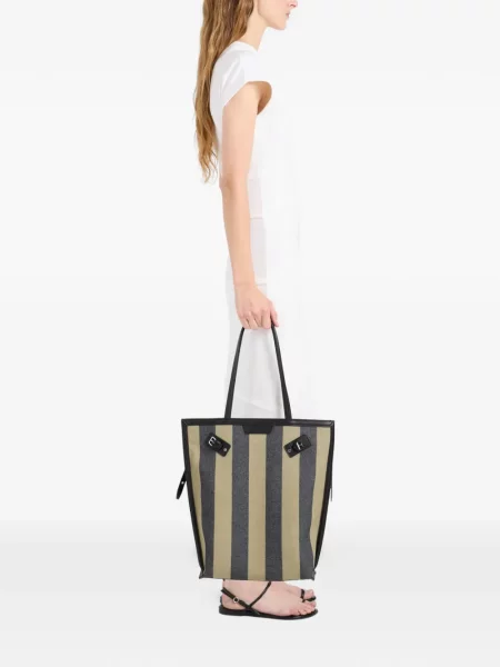 Ριγέ καμβάς τσάντα shopper Proenza Schouler πράσινο