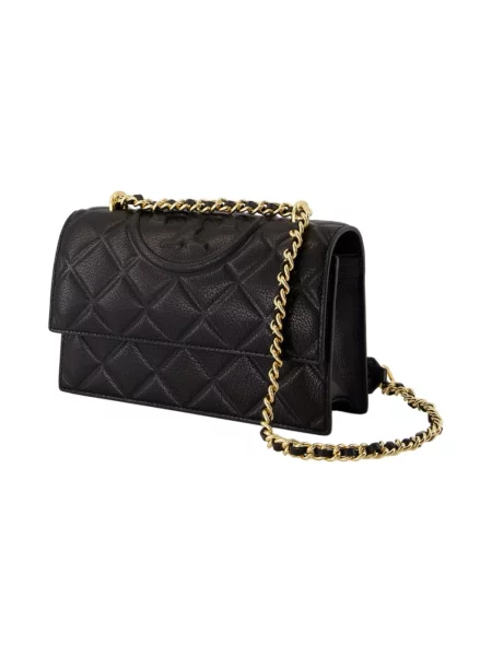 Tory Burch torebka skórzana Fleming czarny