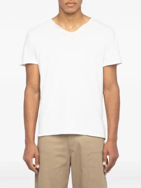 Tricou Zadig&voltaire cu decolteu în V scurt alb