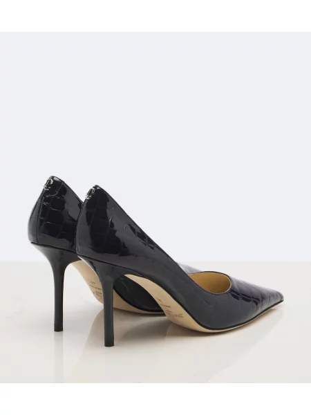 Pantofi cu toc Jimmy Choo din piele de lac albastru