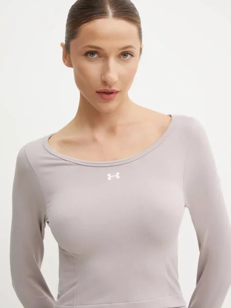Блуза с дълги ръкави за трениране Under Armour Train Seamless лилаво виолетово