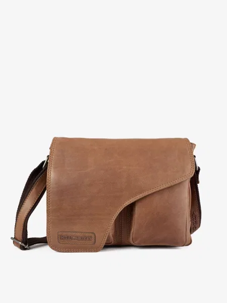 Кожаная сумка через плечо Hill Burry коричневая
