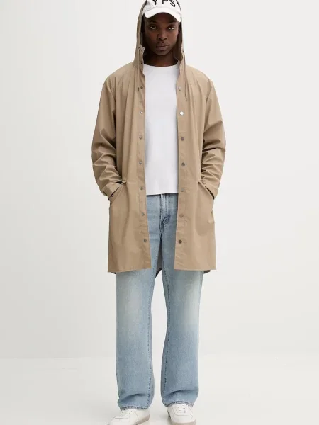 Куртка Rains Long Jacket демісезонна бежевий