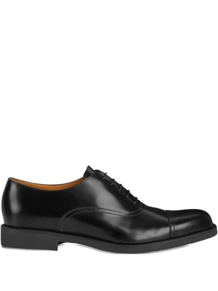 Kožne cipele Gucci s vezicama crna