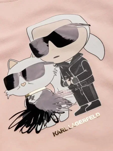 Koszulka dziecięca Karl Lagerfeld różowa