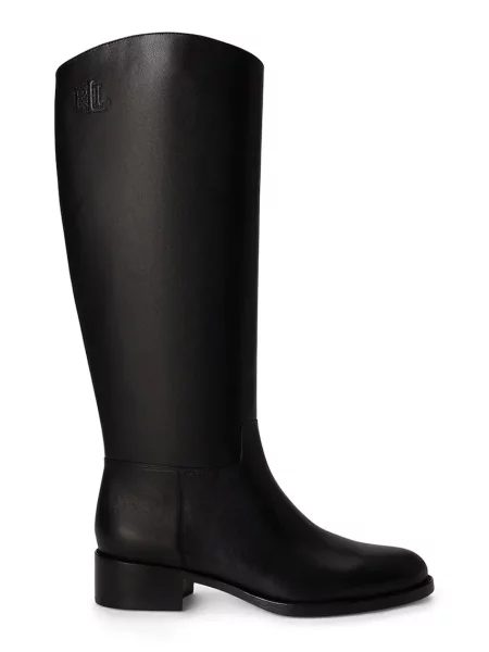 Lauren Ralph Lauren čižmy dámske kožené Kyle čierna