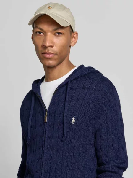 Kardigan rozpinany o kroju regular fit z czystej bawełny Polo Ralph Lauren granatowy