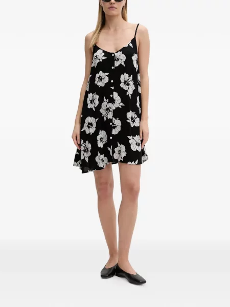 Rochie mini Rip Curl cu model floral cu imagine negru