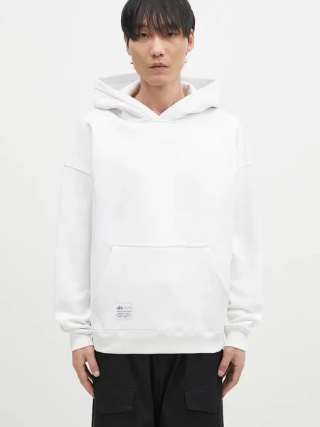 Alpha Industries Μπλούζα Logo BP Hoody λευκό
