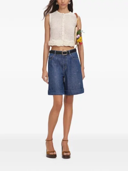 Top Self-portrait cu model floral cu aplicații
