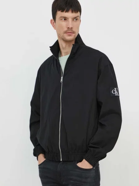 Яке Calvin Klein Jeans преходен модел с уголемена кройка черно