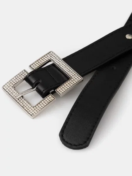 Ремінь Morgan з ремінцями чорний