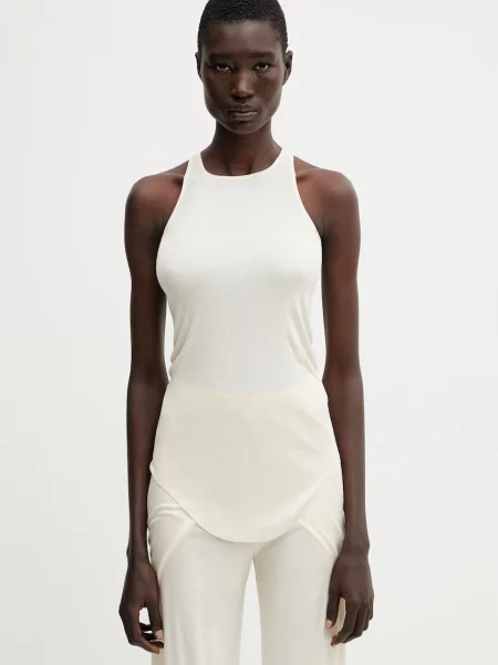 Rick Owens Lilies top pentru femei cu vâscoză Basic bej