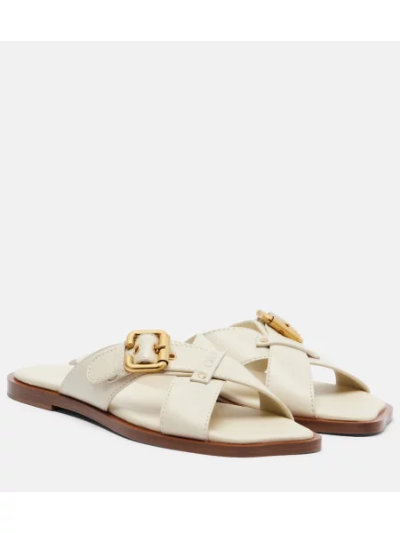 Sandale Chloé din piele alb