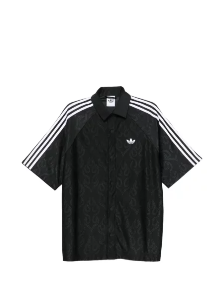 Běžecké tričko Adidas s autogramem s výstřihem do v černé