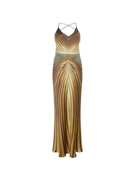 Maxi rochie maxi Roberto Cavalli cu imagine de costum galben