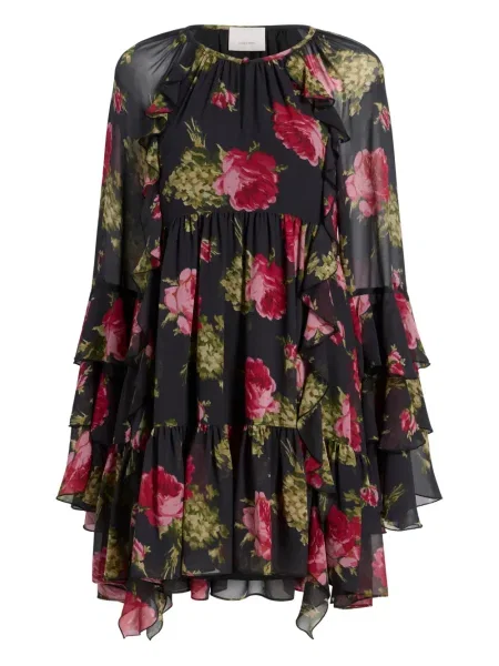 Rochie mini Cinq A Sept cu volane de costum negru