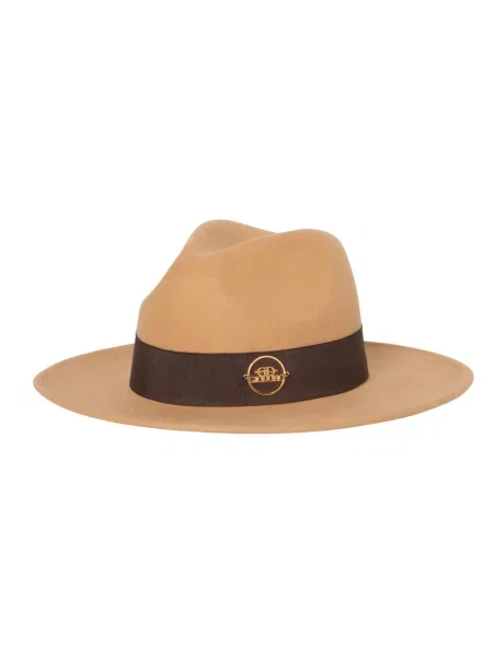 Giodoro Pălărie Alvossi Fedora Felt Hat with Brown Ribbon cămilă maro