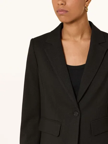 Żakiet o kroju slim fit z kołnierzem z połami More & More czarna