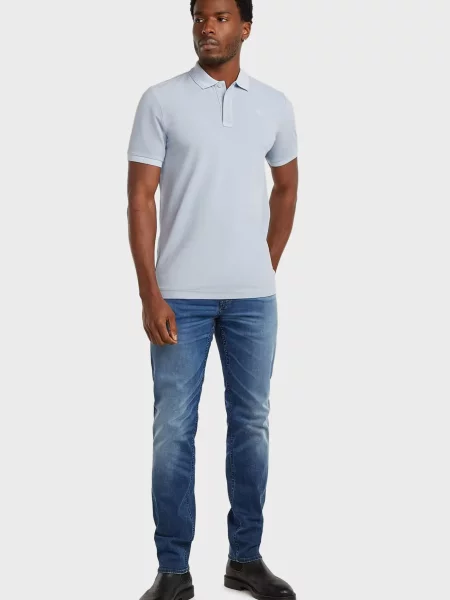 Поло G-star Raw блакитне