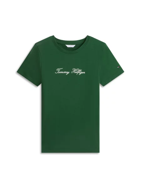 TOMMY HILFIGER Tricou verde alb