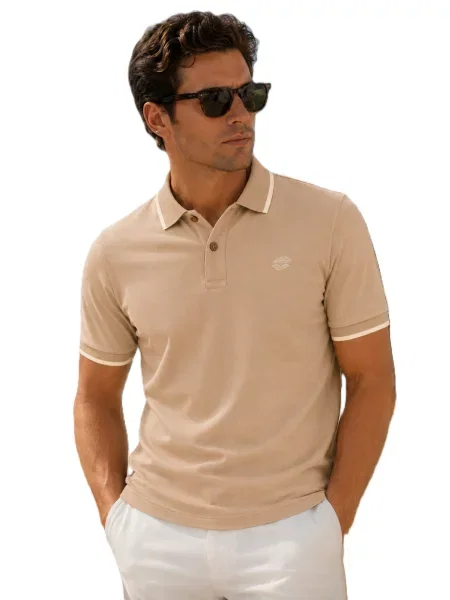 Tricou polo Lotto bej