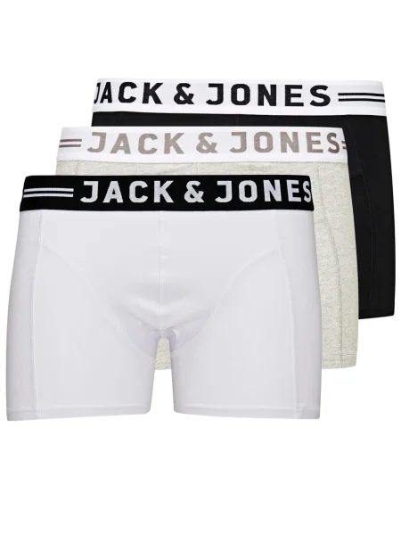 JACK & JONES Bokserice Sense melange / crna / bijela siva