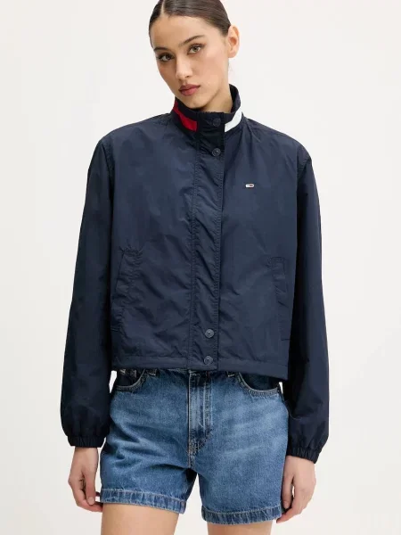 Tommy Jeans geacă bleumarin de tranzitie oversize