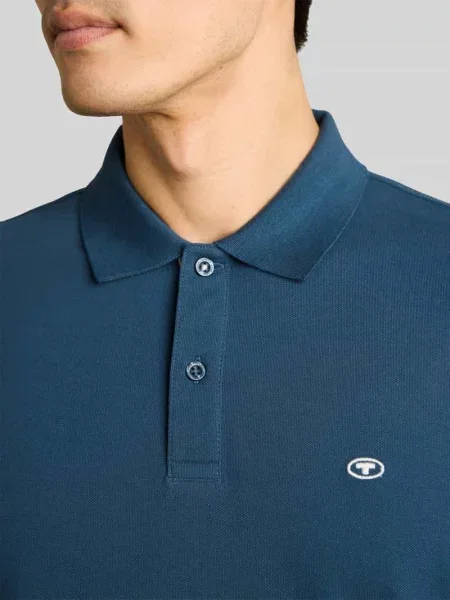 Koszulka polo z czystej bawełny o kroju regular fit Tom Tailor granatowa
