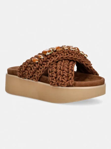 Inuikii papuci Woven Stones Platform maro