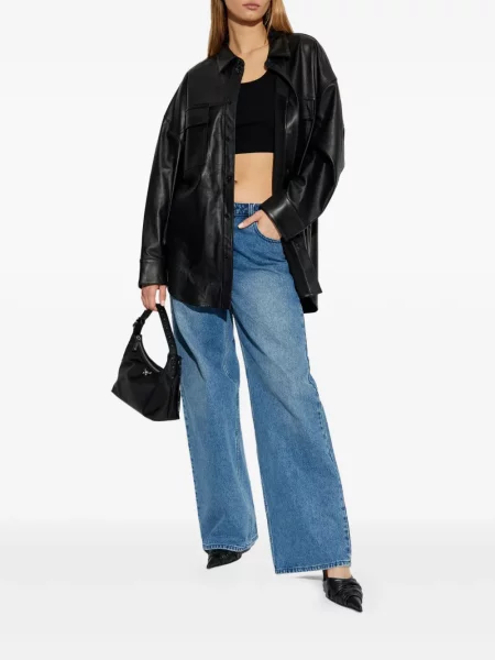 Hanorac cu glugă Michael Michael Kors biker cu imagine tricotate negru