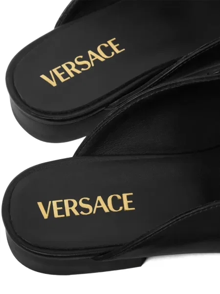 Papuci tip mules Versace din piele negru