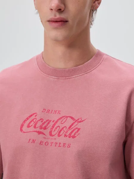 Reserved Футболка з принтом Coca-Cola пильно-рожевий рожева