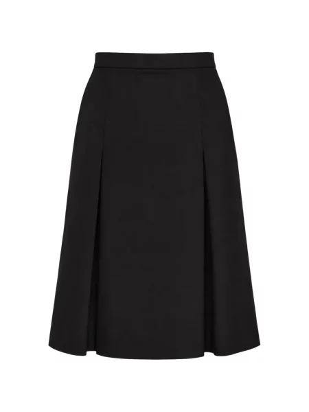 Fustă midi Pushbutton evazată negru